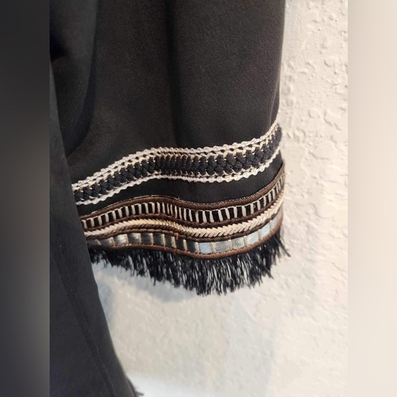 ZARA Combination Faux Suede Embroidered  Jacket Cardigan Size Med - Picture 10 of 16